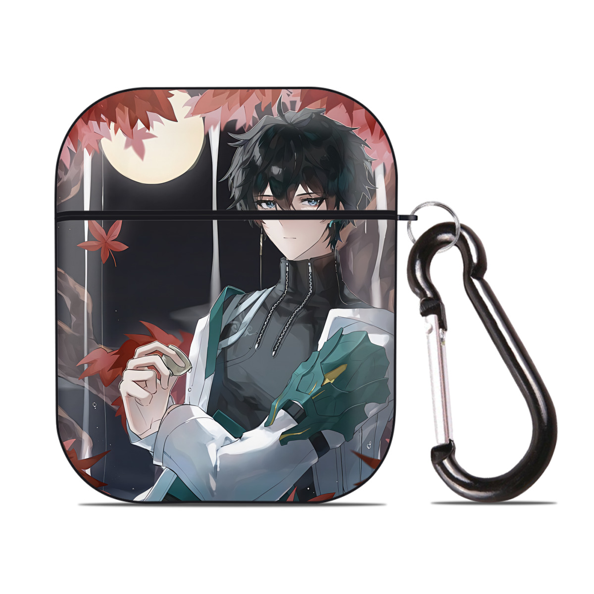 （画像用） 刀剣乱舞 Touken Ranbu AirPods 第2世代保護ケース ハードシェル ブラック 耐衝撃・防指紋・カラビナ付き
