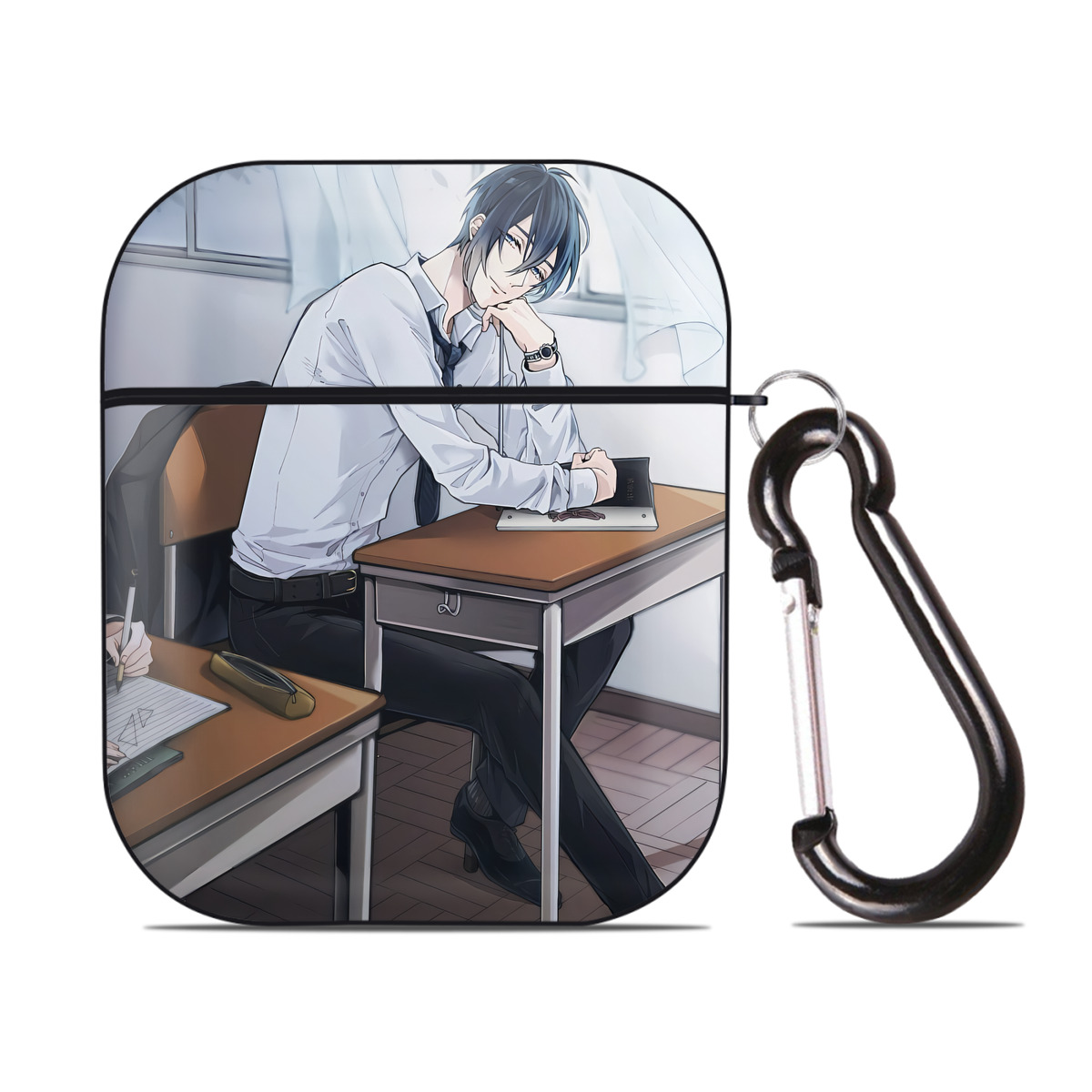 （画像用） 刀剣乱舞 Touken Ranbu AirPods 第2世代保護ケース ハードシェル ブラック 耐衝撃・防指紋・カラビナ付き