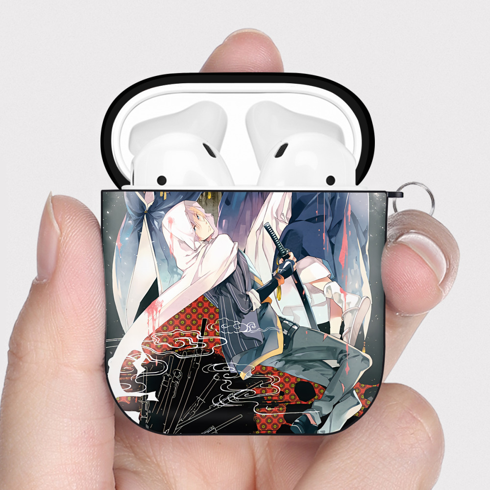 （画像用） 刀剣乱舞 Touken Ranbu AirPods 第2世代保護ケース ハードシェル ブラック 耐衝撃・防指紋・カラビナ付き