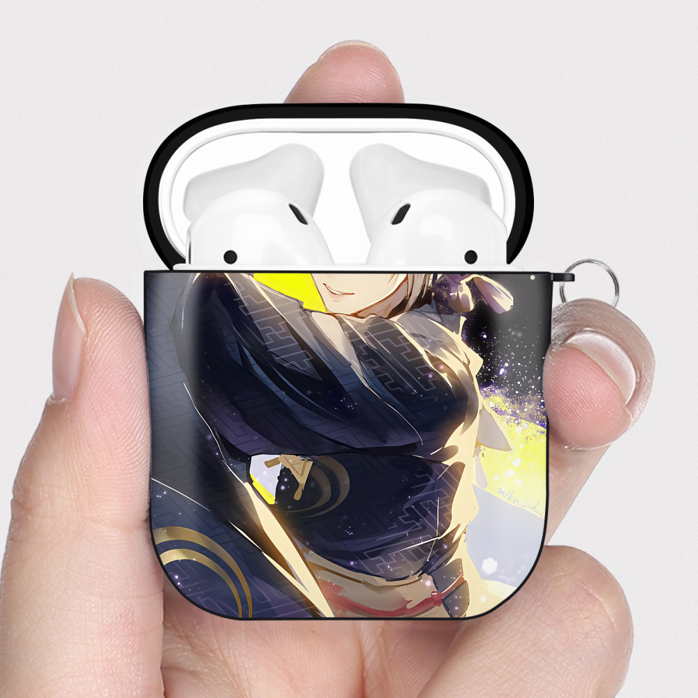 （画像用） 刀剣乱舞 Touken Ranbu AirPods 第2世代保護ケース ハードシェル ブラック 耐衝撃・防指紋・カラビナ付き