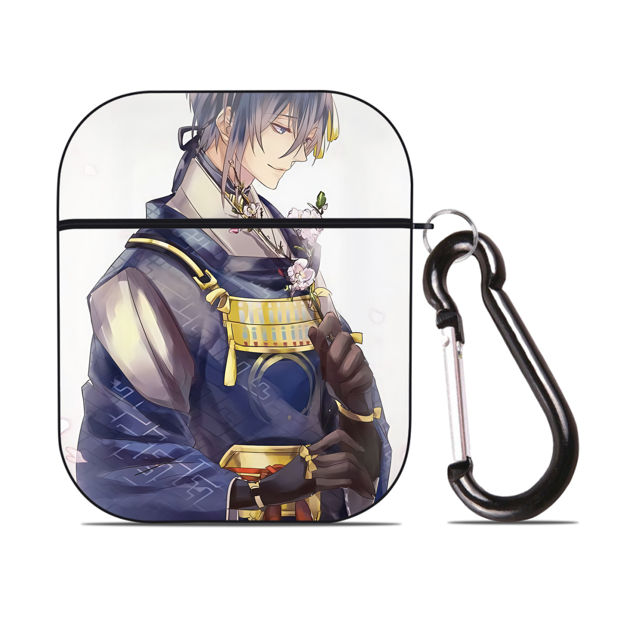 （画像用） 刀剣乱舞 Touken Ranbu AirPods 第2世代保護ケース ハードシェル ブラック 耐衝撃・防指紋・カラビナ付き