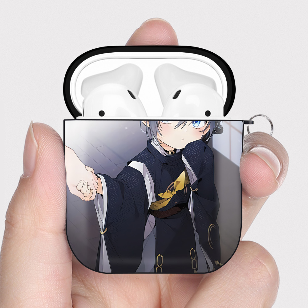 （画像用） 刀剣乱舞 Touken Ranbu AirPods 第2世代保護ケース ハードシェル ブラック 耐衝撃・防指紋・カラビナ付き
