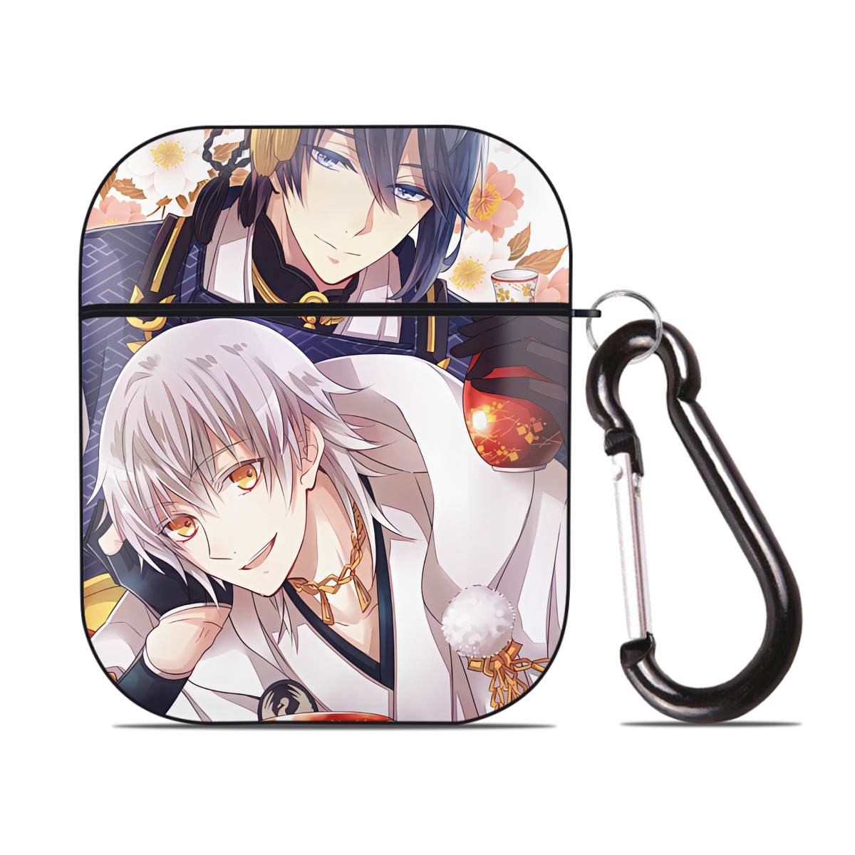 （画像用） 刀剣乱舞 Touken Ranbu AirPods 第2世代保護ケース ハードシェル ブラック 耐衝撃・防指紋・カラビナ付き