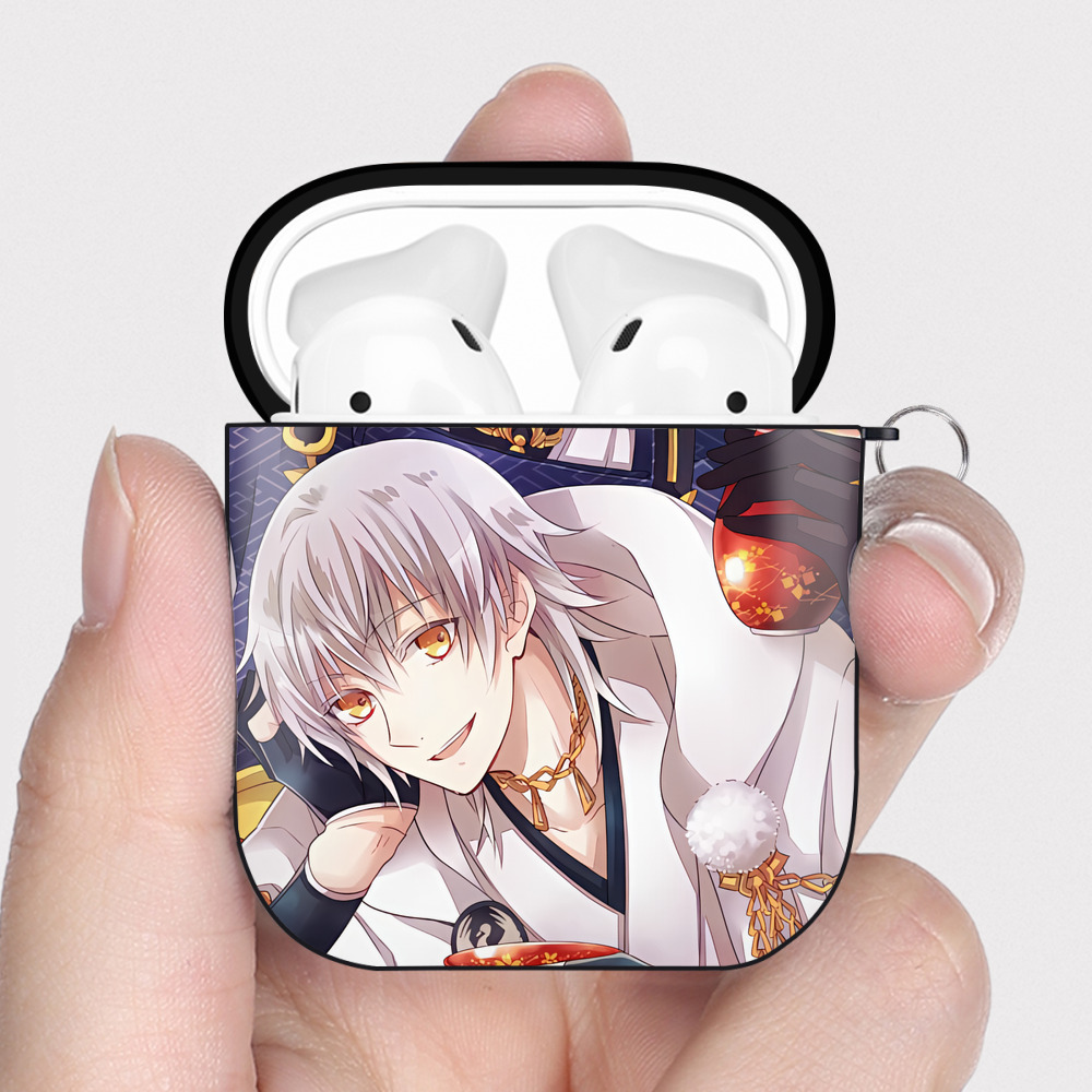 （画像用） 刀剣乱舞 Touken Ranbu AirPods 第2世代保護ケース ハードシェル ブラック 耐衝撃・防指紋・カラビナ付き