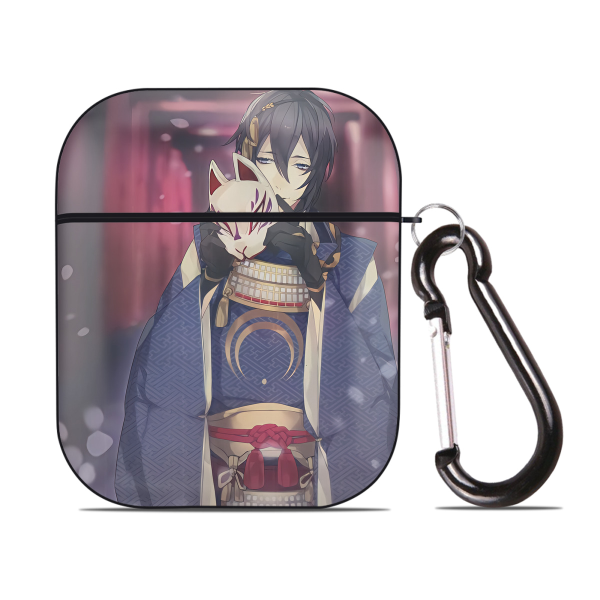 （画像用） 刀剣乱舞 Touken Ranbu AirPods 第2世代保護ケース ハードシェル ブラック 耐衝撃・防指紋・カラビナ付き
