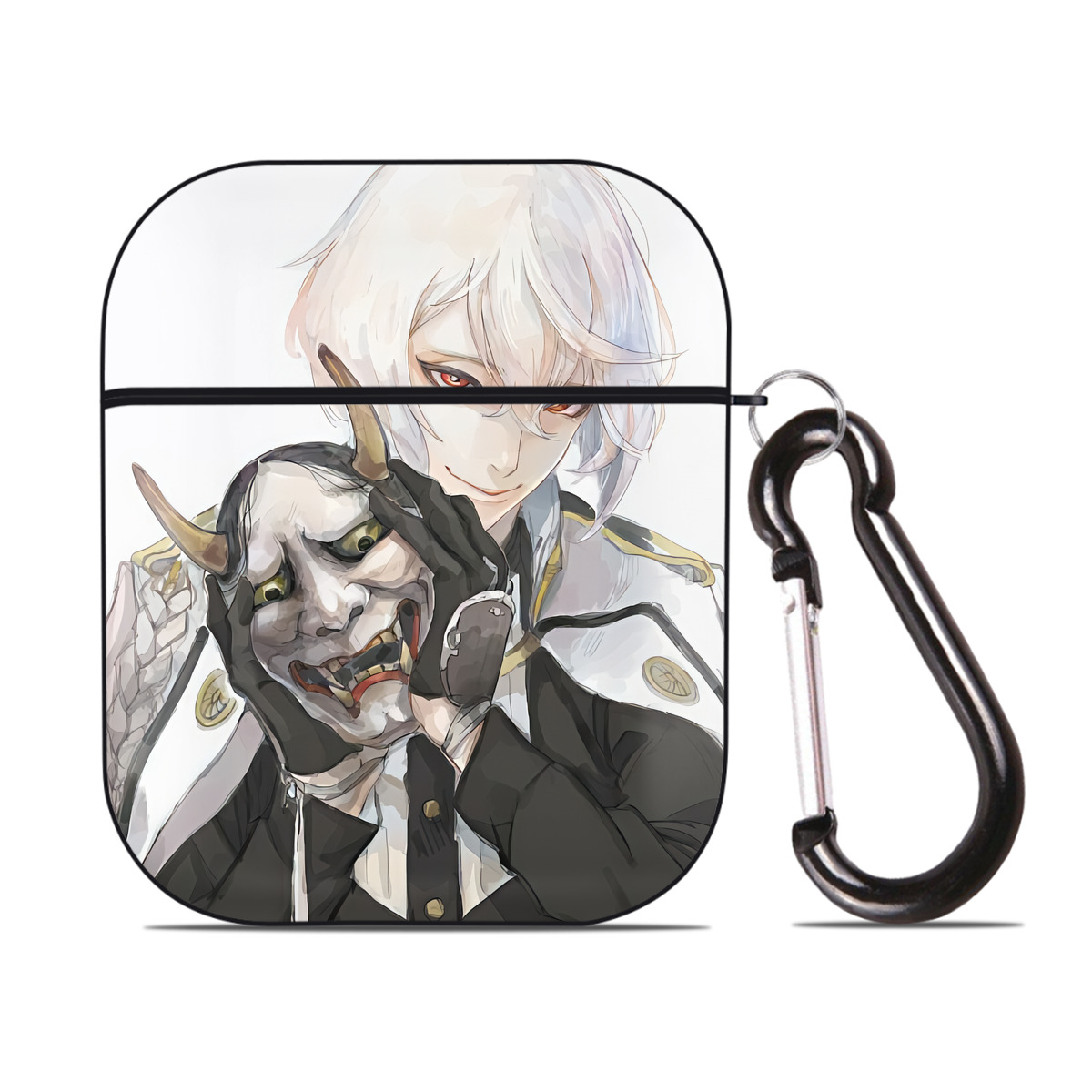 （画像用） 刀剣乱舞 Touken Ranbu AirPods 第2世代保護ケース ハードシェル ブラック 耐衝撃・防指紋・カラビナ付き