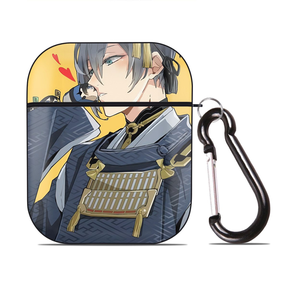 （画像用） 刀剣乱舞 Touken Ranbu AirPods 第2世代保護ケース ハードシェル ブラック 耐衝撃・防指紋・カラビナ付き