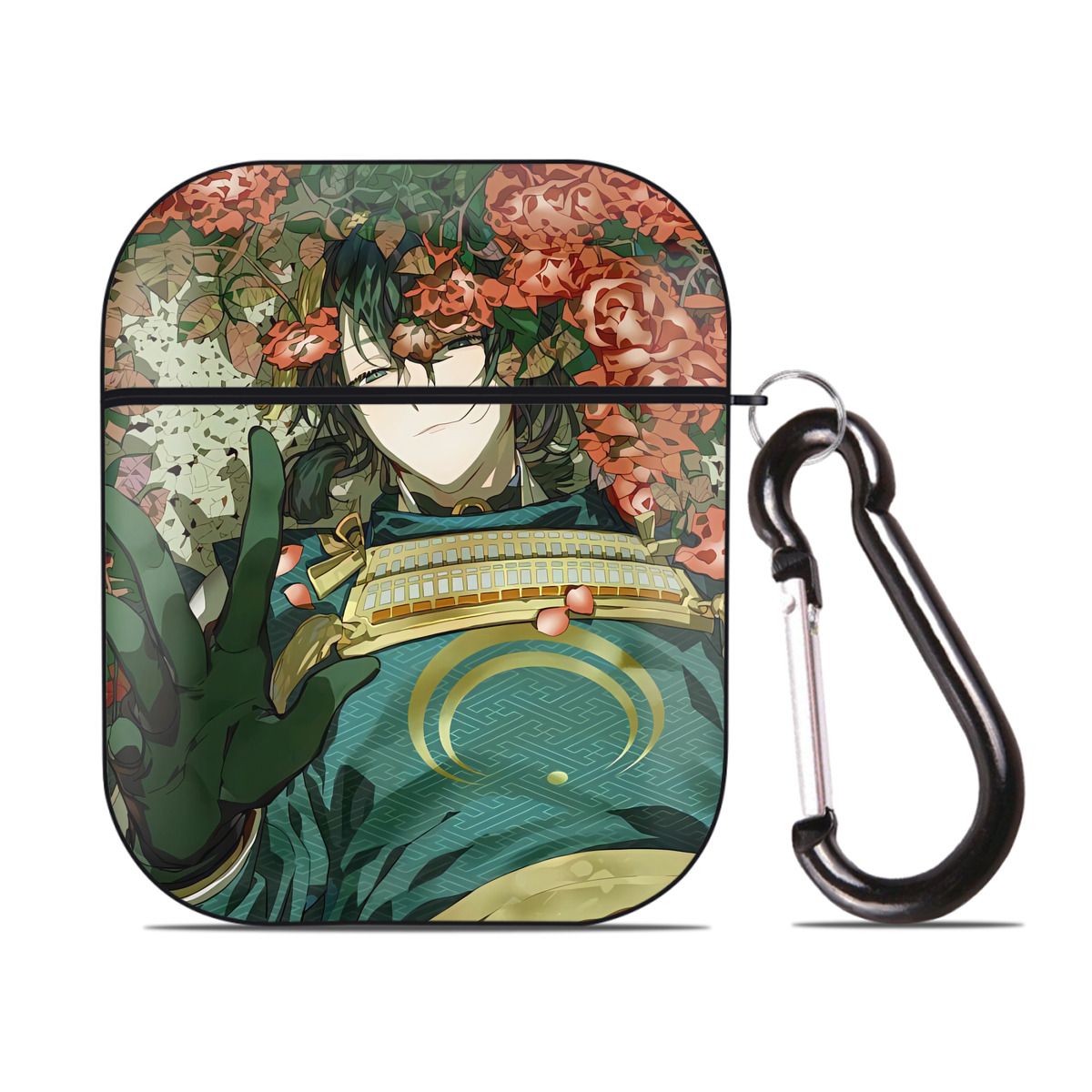 （画像用） 刀剣乱舞 Touken Ranbu AirPods 第2世代保護ケース ハードシェル ブラック 耐衝撃・防指紋・カラビナ付き
