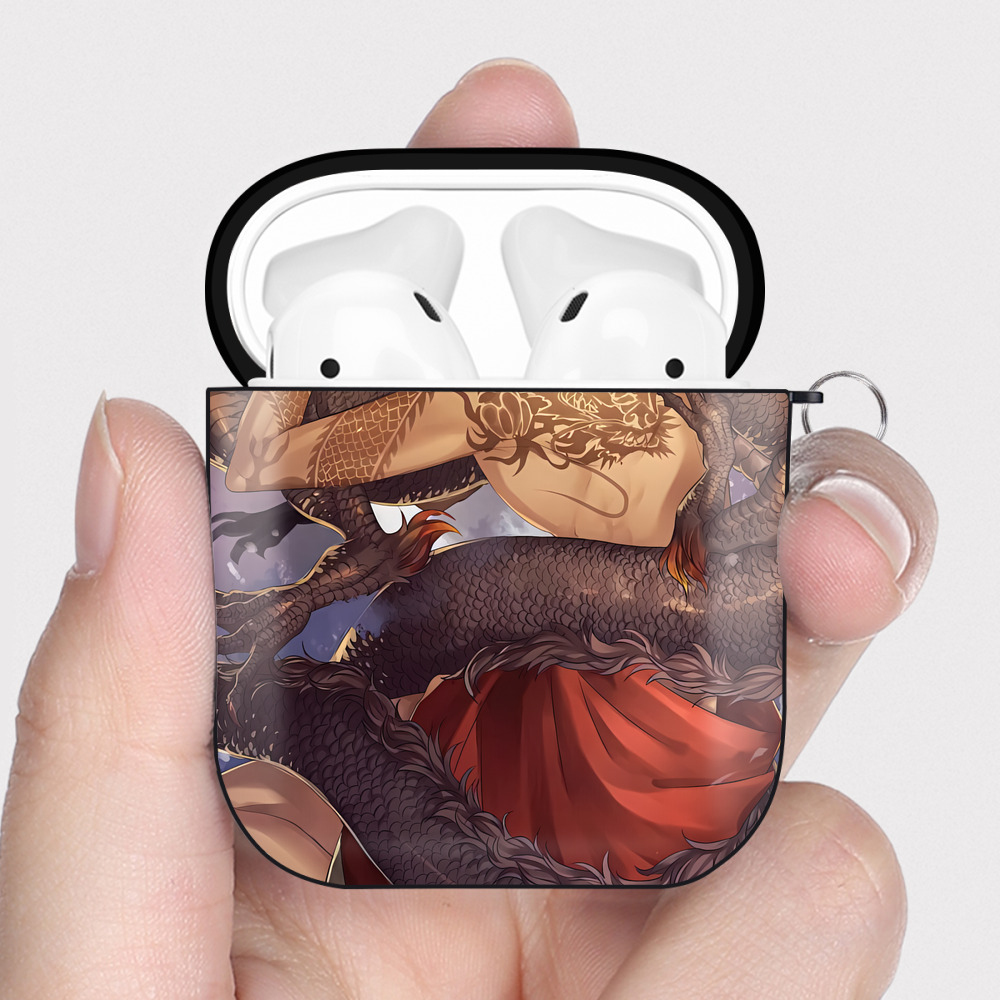（画像用） 刀剣乱舞 Touken Ranbu AirPods 第2世代保護ケース ハードシェル ブラック 耐衝撃・防指紋・カラビナ付き