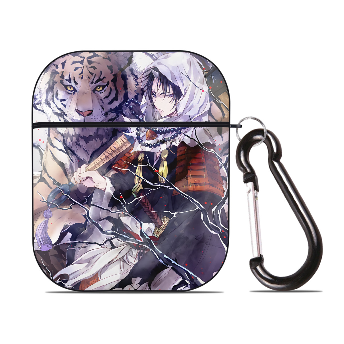 （画像用） 刀剣乱舞 Touken Ranbu AirPods 第2世代保護ケース ハードシェル ブラック 耐衝撃・防指紋・カラビナ付き