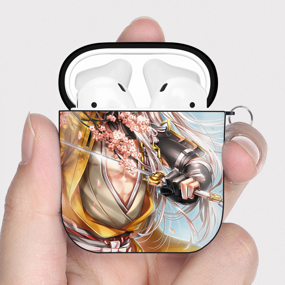 （画像用） 刀剣乱舞 Touken Ranbu AirPods 第2世代保護ケース ハードシェル ブラック 耐衝撃・防指紋・カラビナ付き