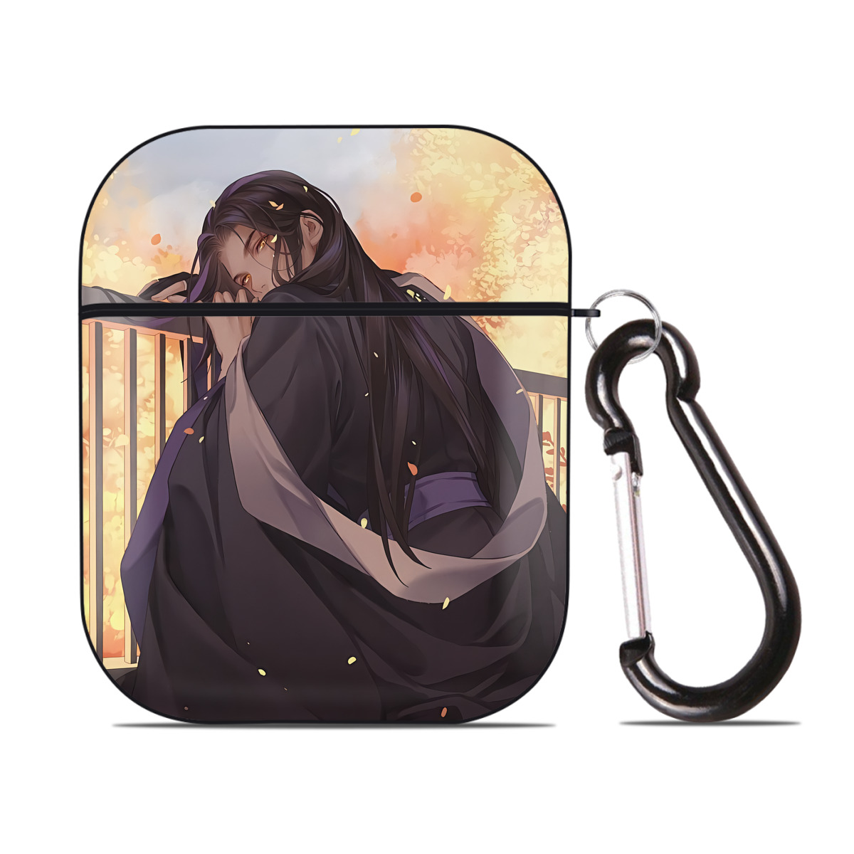 （画像用） 刀剣乱舞 Touken Ranbu AirPods 第2世代保護ケース ハードシェル ブラック 耐衝撃・防指紋・カラビナ付き