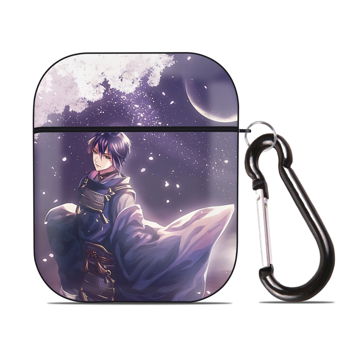 （画像用） 刀剣乱舞 Touken Ranbu AirPods 第2世代保護ケース ハードシェル ブラック 耐衝撃・防指紋・カラビナ付き