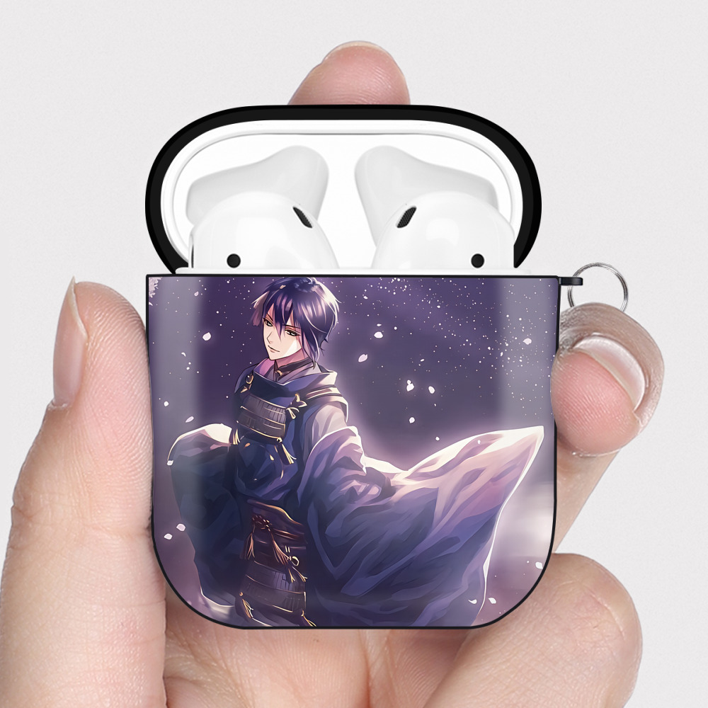 （画像用） 刀剣乱舞 Touken Ranbu AirPods 第2世代保護ケース ハードシェル ブラック 耐衝撃・防指紋・カラビナ付き