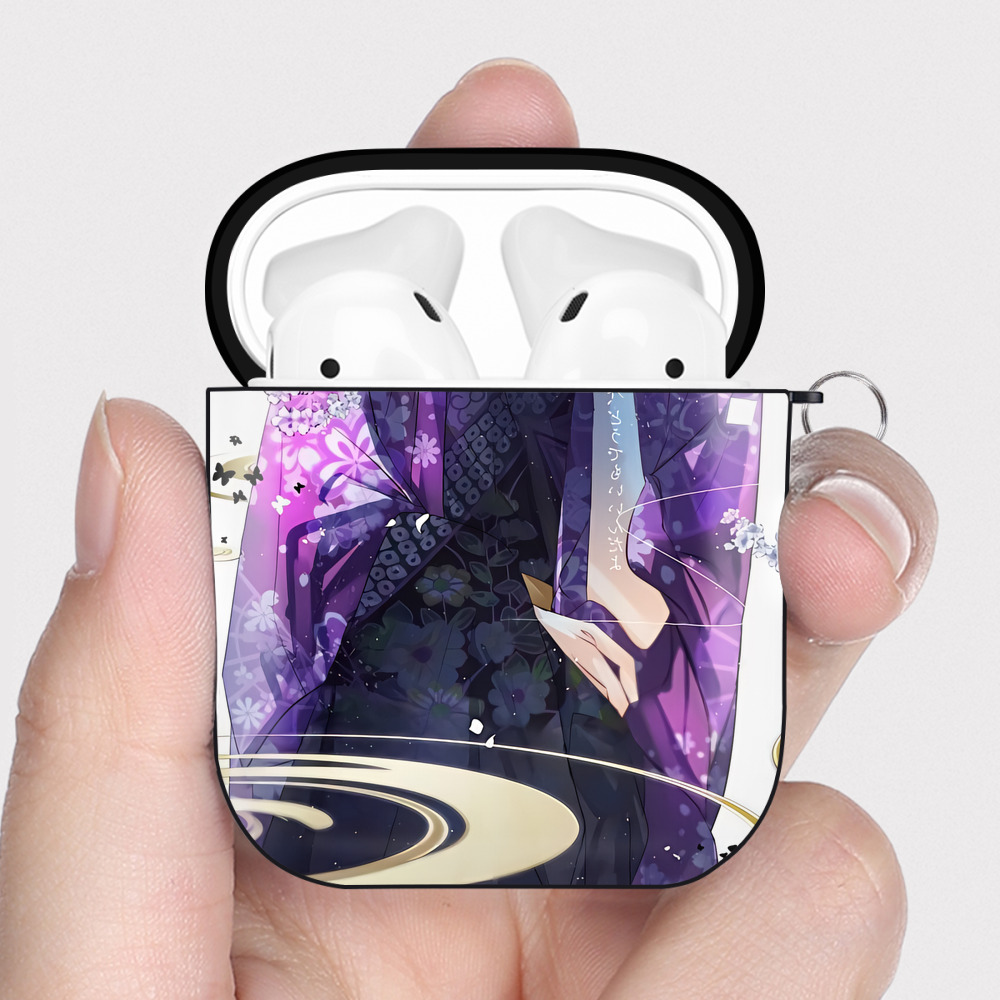 （画像用） 刀剣乱舞 Touken Ranbu AirPods 第2世代保護ケース ハードシェル ブラック 耐衝撃・防指紋・カラビナ付き