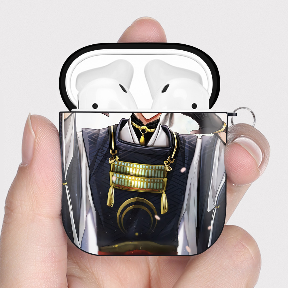 （画像用） 刀剣乱舞 Touken Ranbu AirPods 第2世代保護ケース ハードシェル ブラック 耐衝撃・防指紋・カラビナ付き