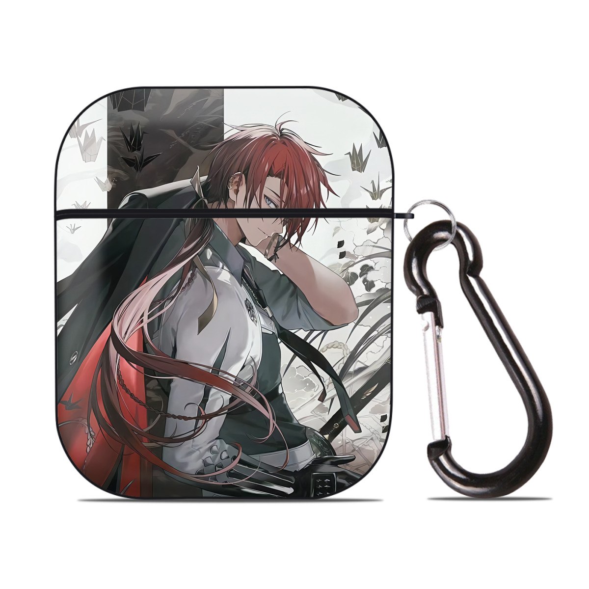 （画像用） 刀剣乱舞 Touken Ranbu AirPods 第2世代保護ケース ハードシェル ブラック 耐衝撃・防指紋・カラビナ付き