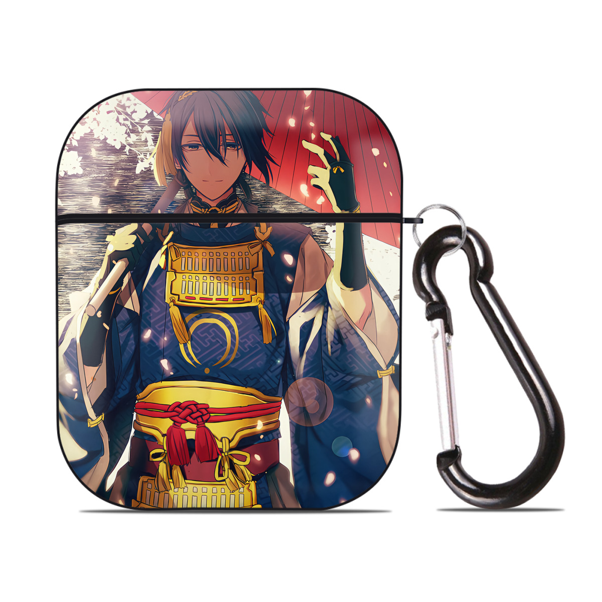 （画像用） 刀剣乱舞 Touken Ranbu AirPods 第2世代保護ケース ハードシェル ブラック 耐衝撃・防指紋・カラビナ付き