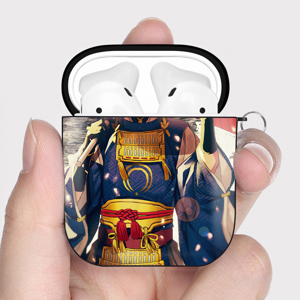 （画像用） 刀剣乱舞 Touken Ranbu AirPods 第2世代保護ケース ハードシェル ブラック 耐衝撃・防指紋・カラビナ付き