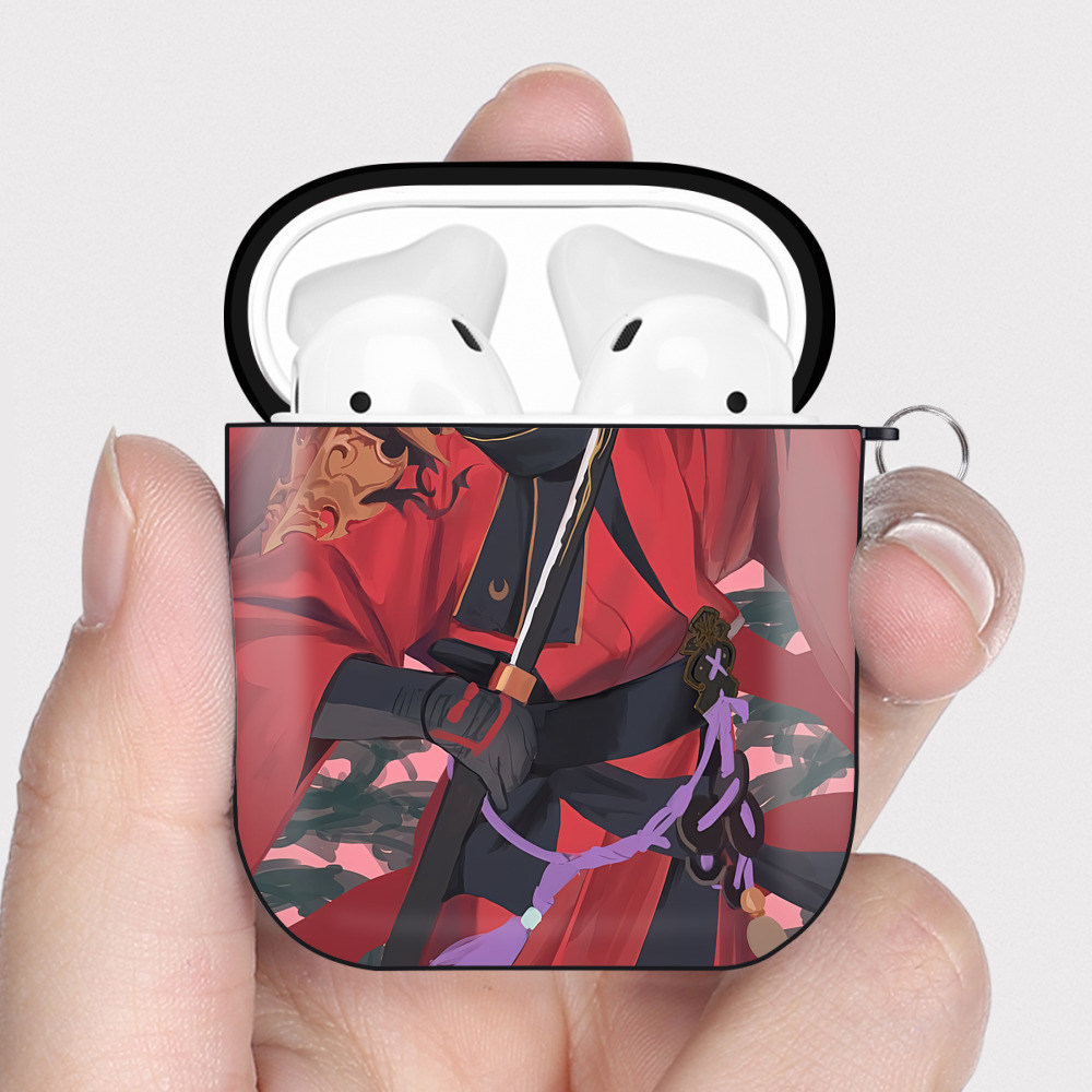 （画像用） 刀剣乱舞 Touken Ranbu AirPods 第2世代保護ケース ハードシェル ブラック 耐衝撃・防指紋・カラビナ付き