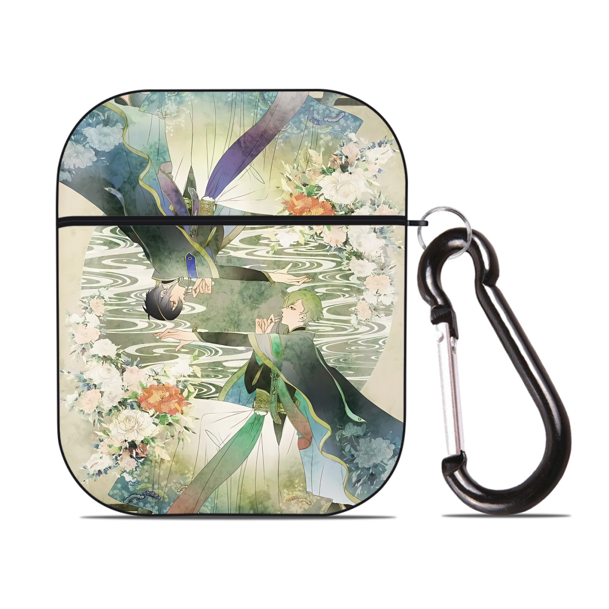 （画像用） 刀剣乱舞 Touken Ranbu AirPods 第2世代保護ケース ハードシェル ブラック 耐衝撃・防指紋・カラビナ付き