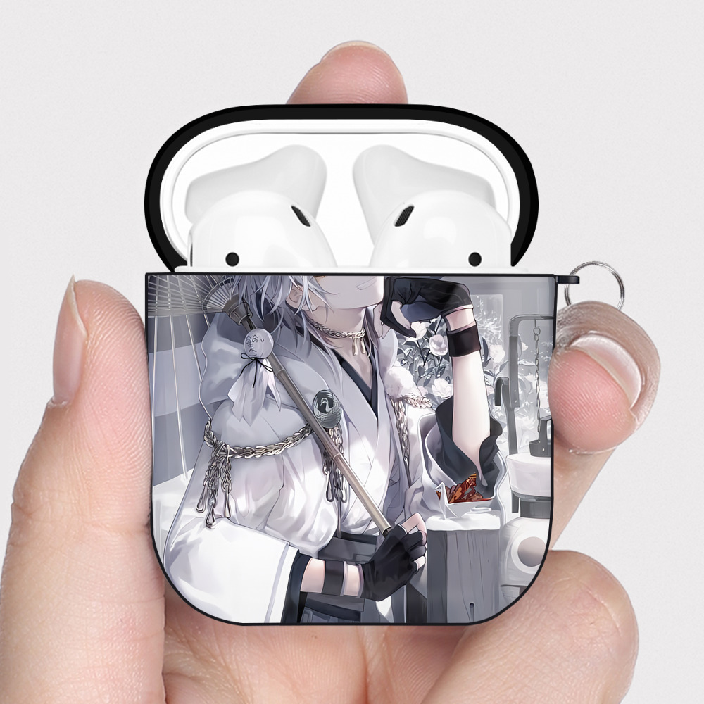 （画像用） 刀剣乱舞 Touken Ranbu AirPods 第2世代保護ケース ハードシェル ブラック 耐衝撃・防指紋・カラビナ付き
