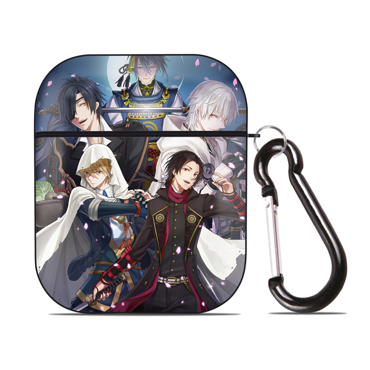 （画像用） 刀剣乱舞 Touken Ranbu AirPods 第2世代保護ケース ハードシェル ブラック 耐衝撃・防指紋・カラビナ付き