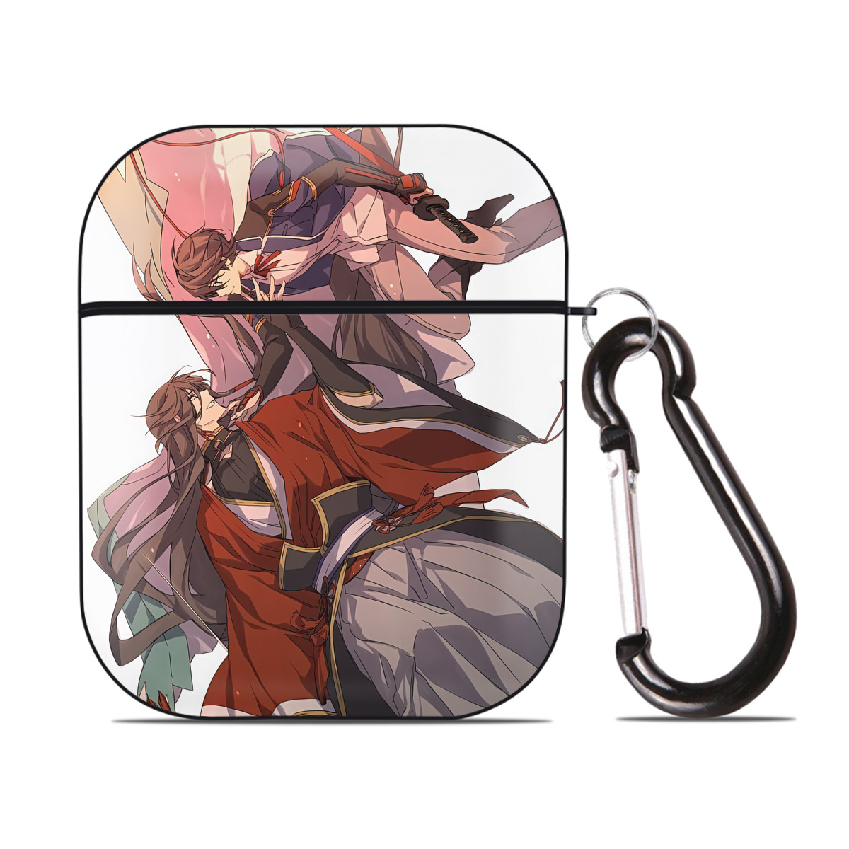 （画像用） 刀剣乱舞 Touken Ranbu AirPods 第2世代保護ケース ハードシェル ブラック 耐衝撃・防指紋・カラビナ付き