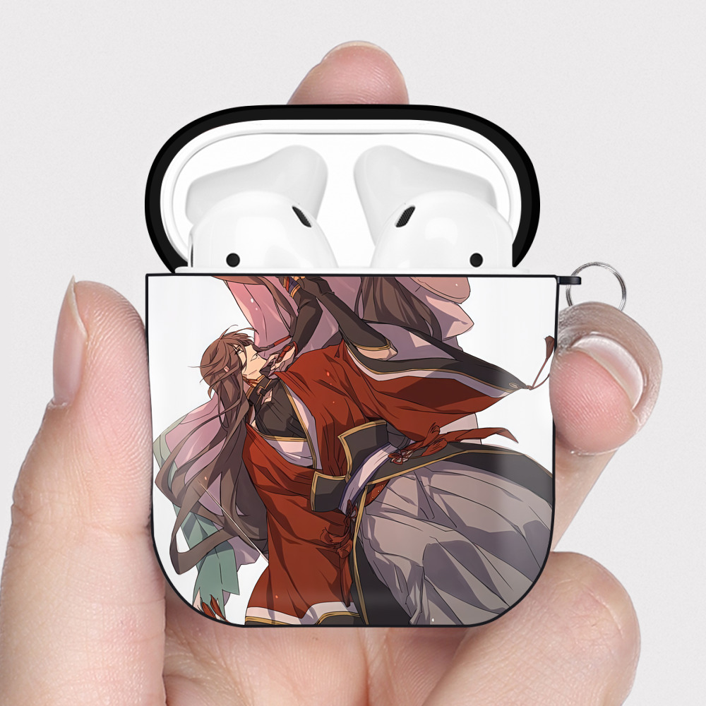 刀剣乱舞 Touken Ranbu AirPods 第2世代保護ケース ハードシェル ブラック 耐衝撃・防指紋・カラビナ付き