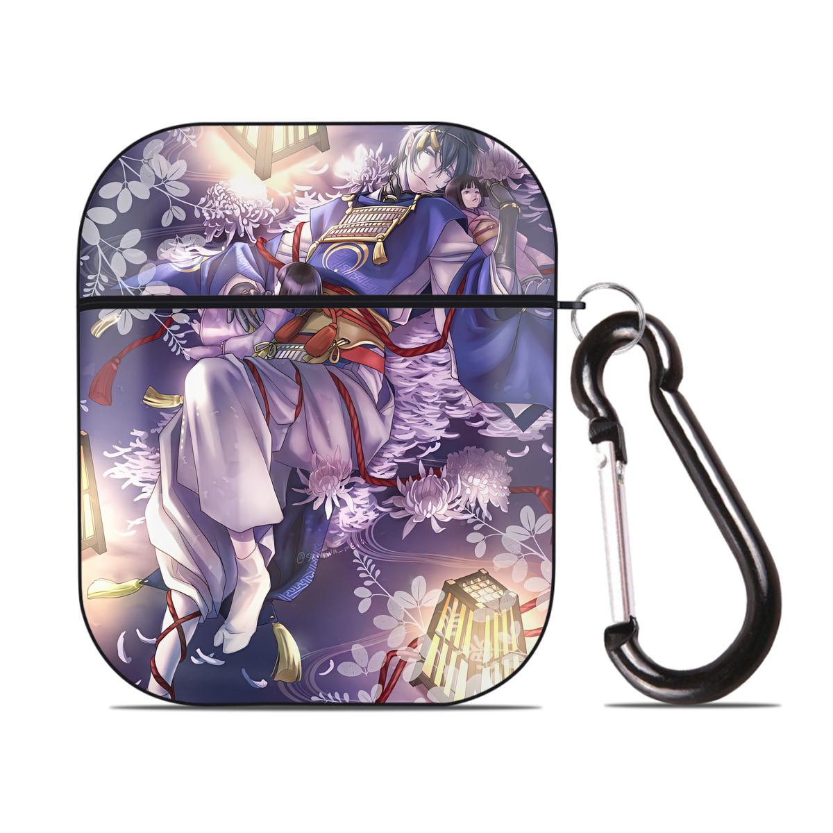 （画像用） 刀剣乱舞 Touken Ranbu AirPods 第2世代保護ケース ハードシェル ブラック 耐衝撃・防指紋・カラビナ付き