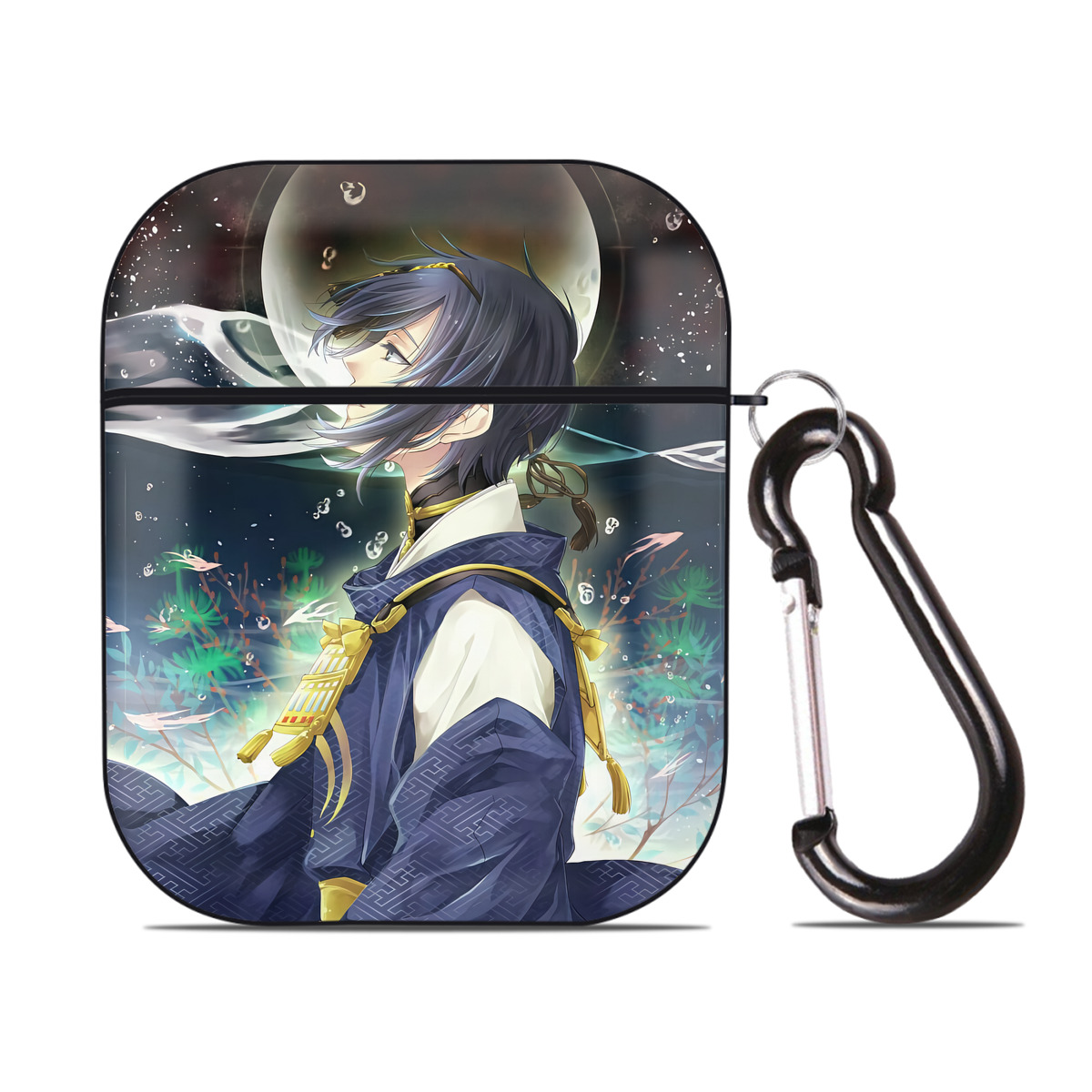 （画像用） 刀剣乱舞 Touken Ranbu AirPods 第2世代保護ケース ハードシェル ブラック 耐衝撃・防指紋・カラビナ付き