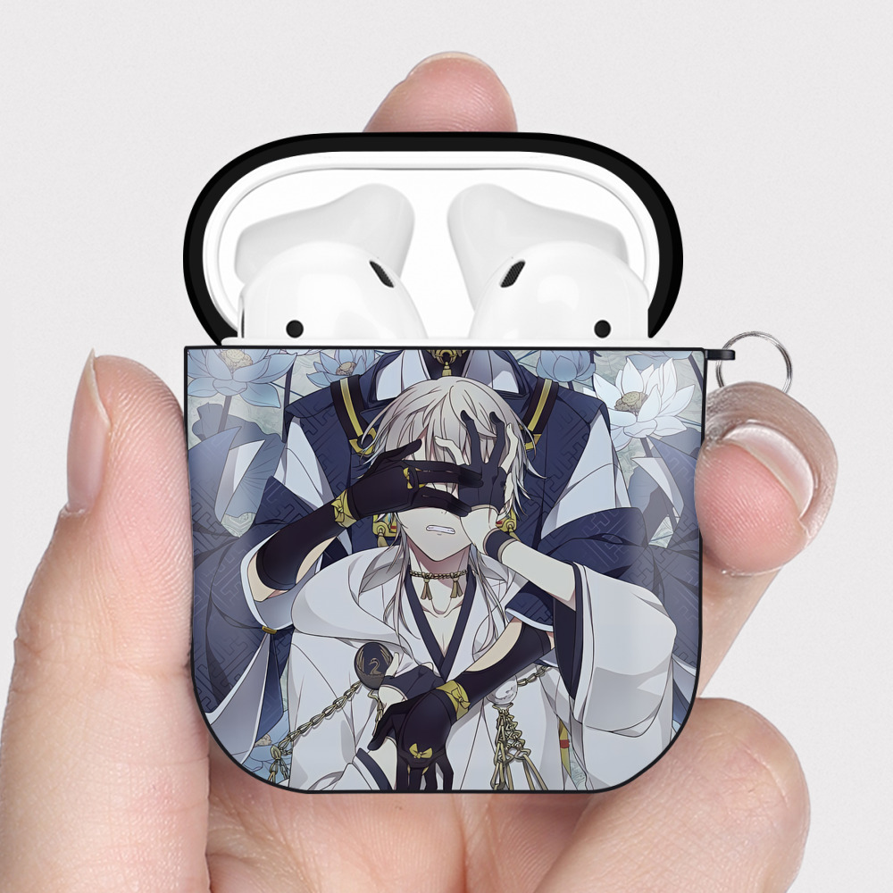 （画像用） 刀剣乱舞 Touken Ranbu AirPods 第2世代保護ケース ハードシェル ブラック 耐衝撃・防指紋・カラビナ付き