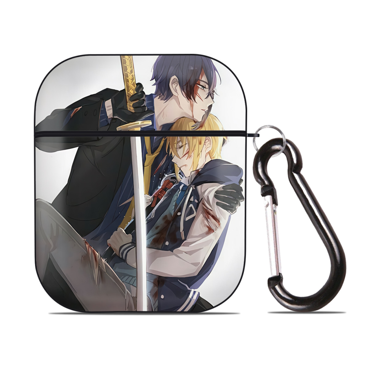 （画像用） 刀剣乱舞 Touken Ranbu AirPods 第2世代保護ケース ハードシェル ブラック 耐衝撃・防指紋・カラビナ付き
