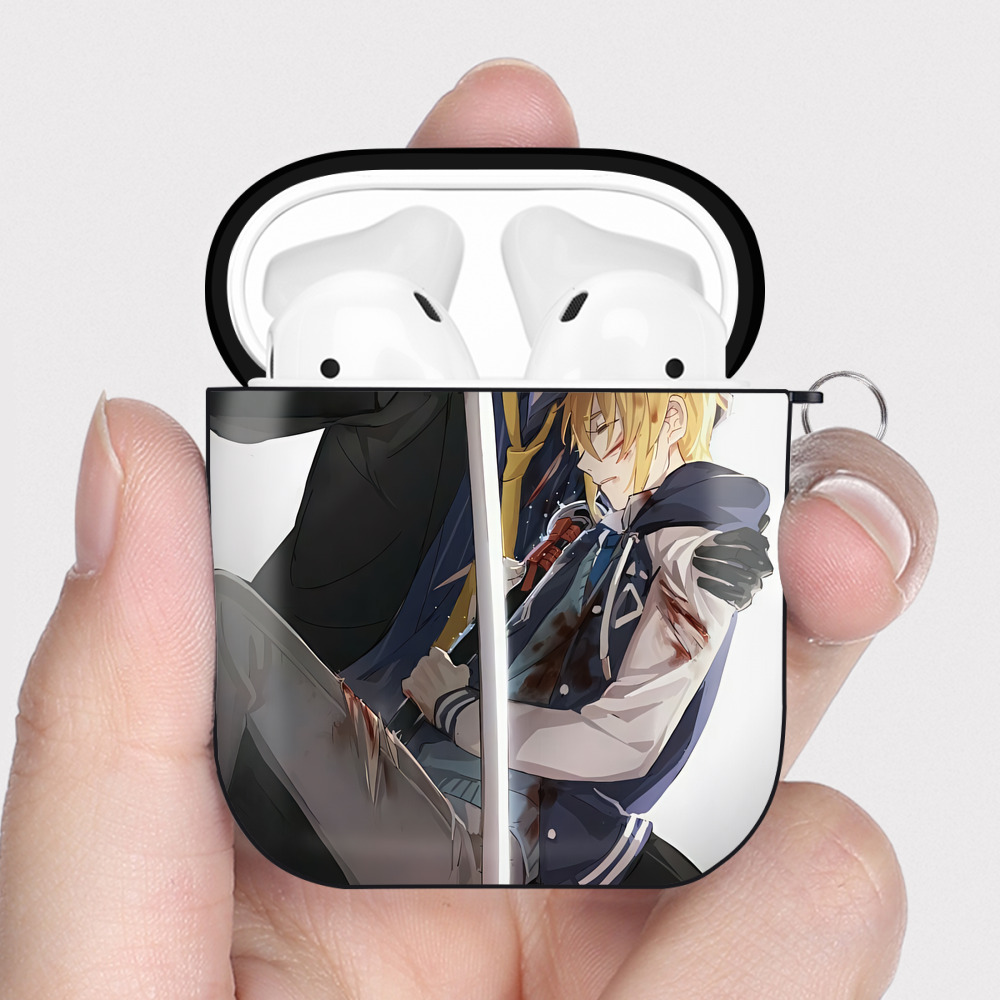 （画像用） 刀剣乱舞 Touken Ranbu AirPods 第2世代保護ケース ハードシェル ブラック 耐衝撃・防指紋・カラビナ付き