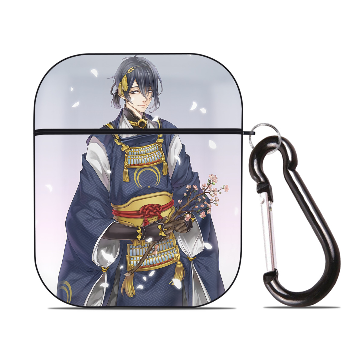 （画像用） 刀剣乱舞 Touken Ranbu AirPods 第2世代保護ケース ハードシェル ブラック 耐衝撃・防指紋・カラビナ付き