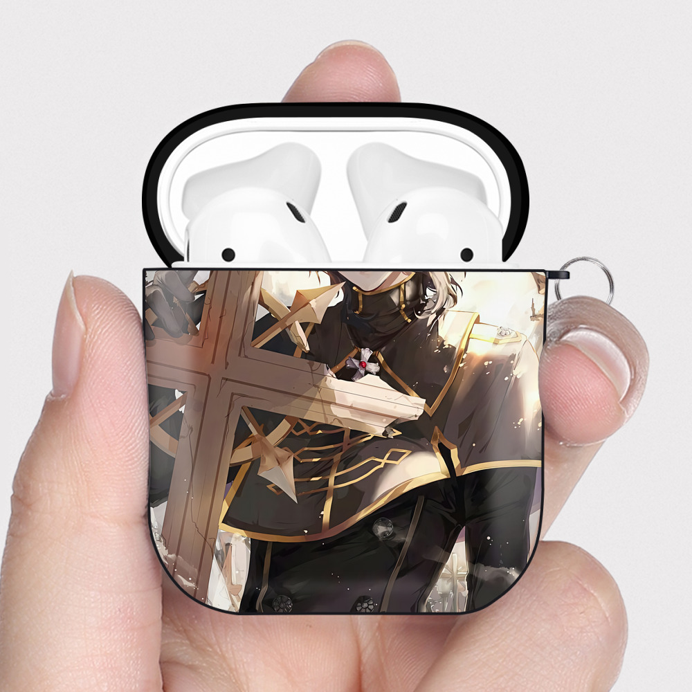 （画像用） 刀剣乱舞 Touken Ranbu AirPods 第2世代保護ケース ハードシェル ブラック 耐衝撃・防指紋・カラビナ付き