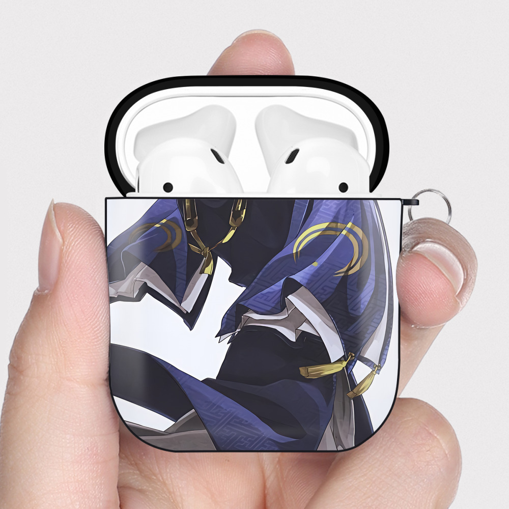 （画像用） 刀剣乱舞 Touken Ranbu AirPods 第2世代保護ケース ハードシェル ブラック 耐衝撃・防指紋・カラビナ付き