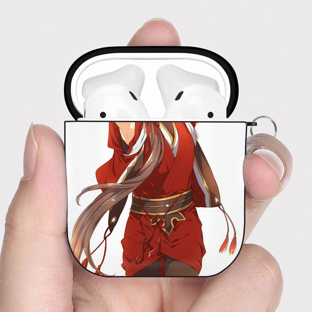 （画像用） 刀剣乱舞 Touken Ranbu AirPods 第2世代保護ケース ハードシェル ブラック 耐衝撃・防指紋・カラビナ付き