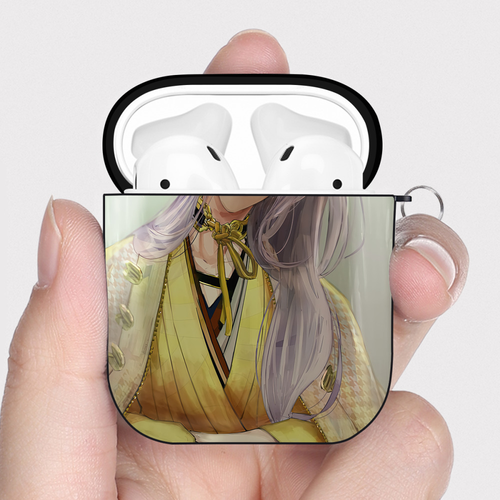 （画像用） 刀剣乱舞 Touken Ranbu AirPods 第2世代保護ケース ハードシェル ブラック 耐衝撃・防指紋・カラビナ付き