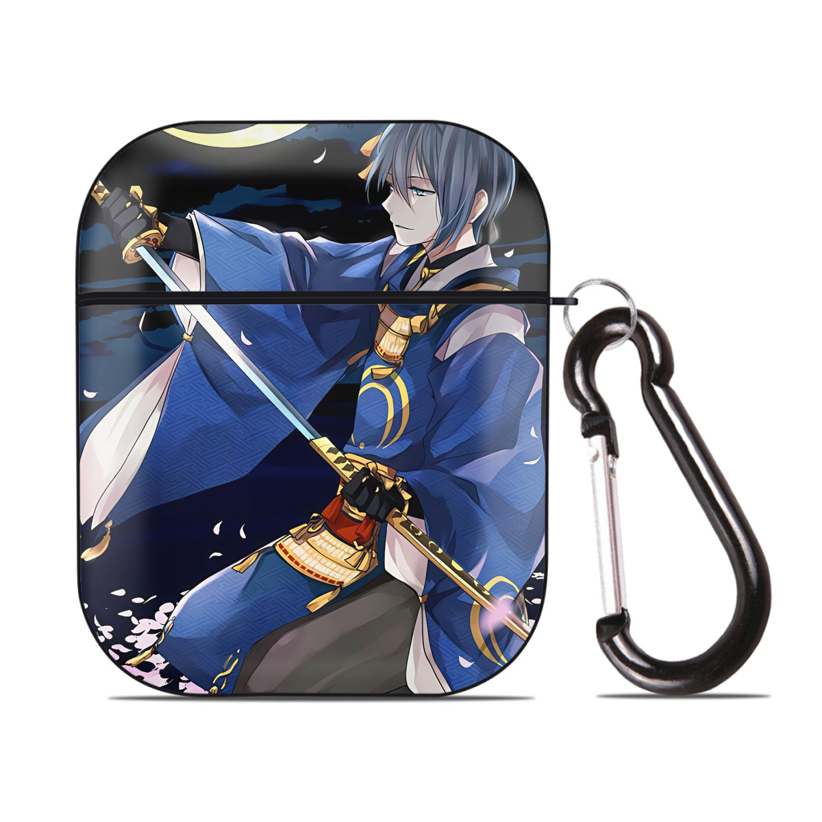 （画像用） 刀剣乱舞 Touken Ranbu AirPods 第2世代保護ケース ハードシェル ブラック 耐衝撃・防指紋・カラビナ付き