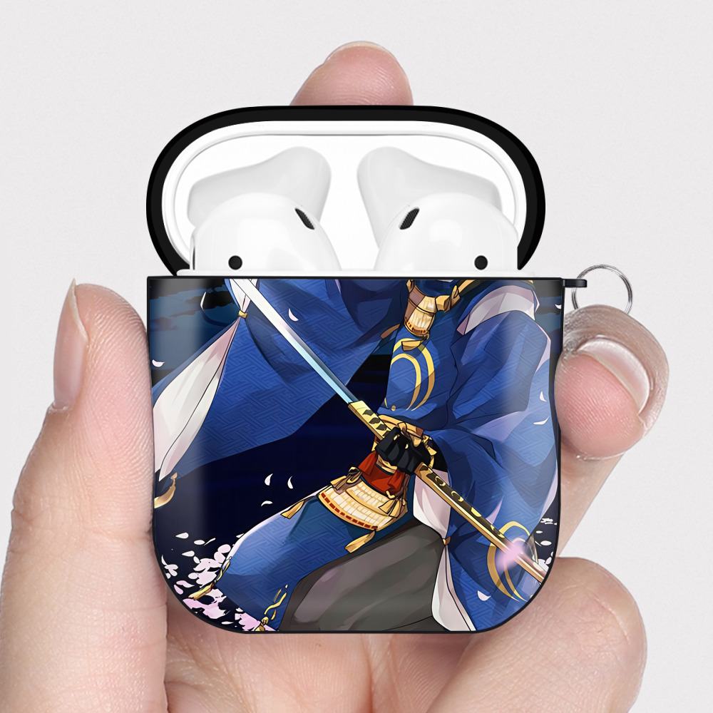 （画像用） 刀剣乱舞 Touken Ranbu AirPods 第2世代保護ケース ハードシェル ブラック 耐衝撃・防指紋・カラビナ付き