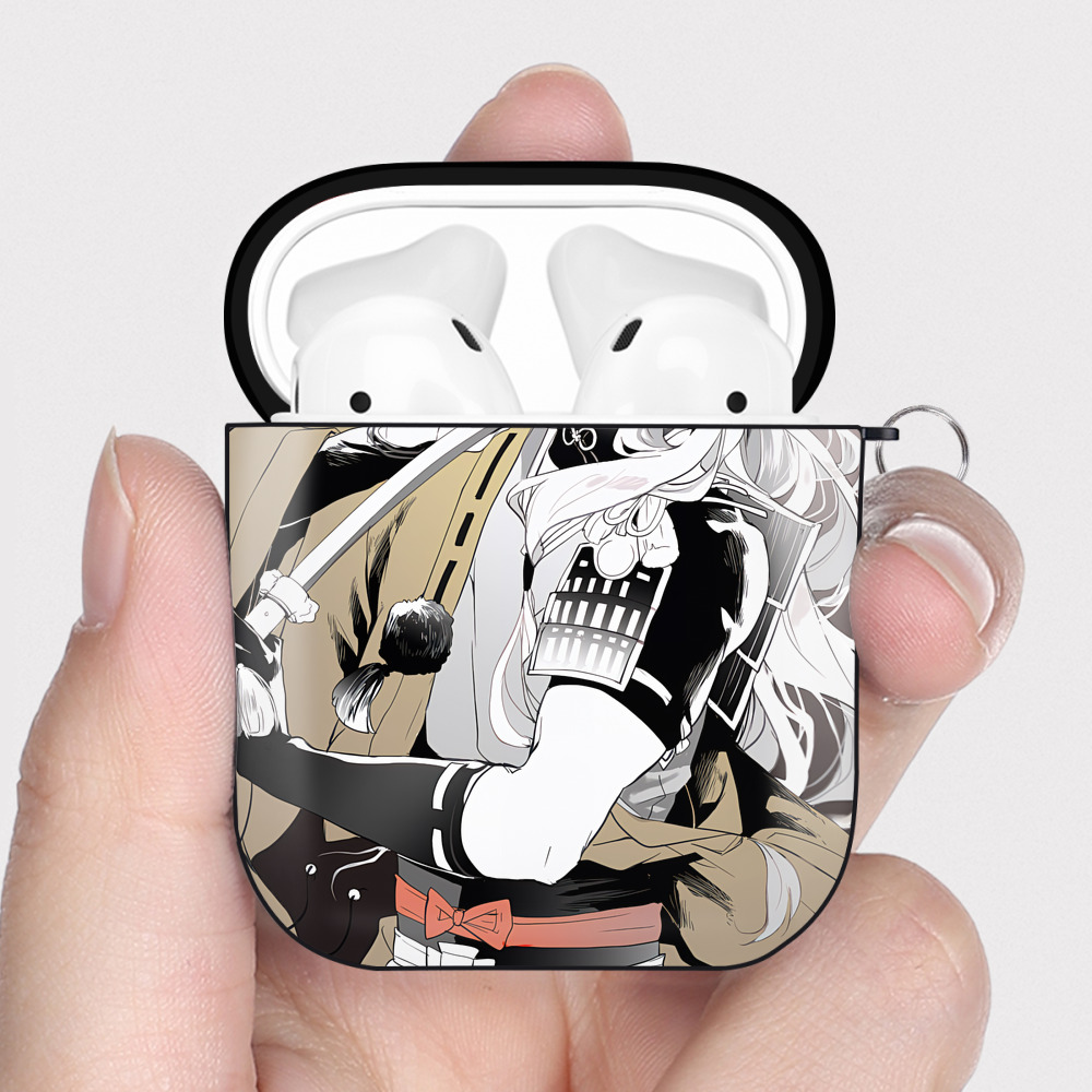 （画像用） 刀剣乱舞 Touken Ranbu AirPods 第2世代保護ケース ハードシェル ブラック 耐衝撃・防指紋・カラビナ付き