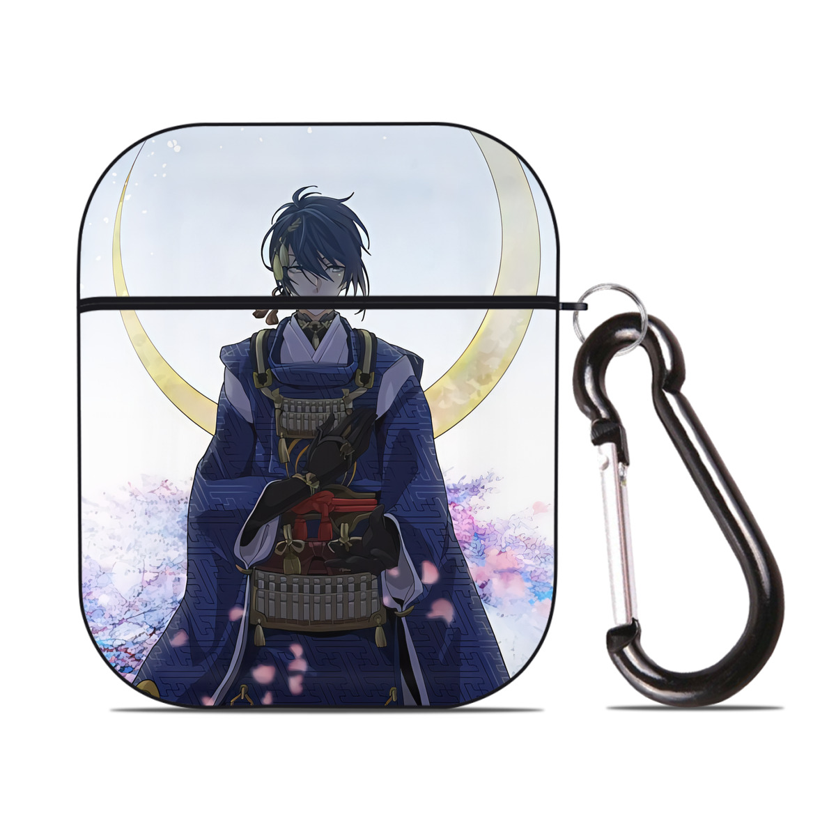 （画像用） 刀剣乱舞 Touken Ranbu AirPods 第2世代保護ケース ハードシェル ブラック 耐衝撃・防指紋・カラビナ付き