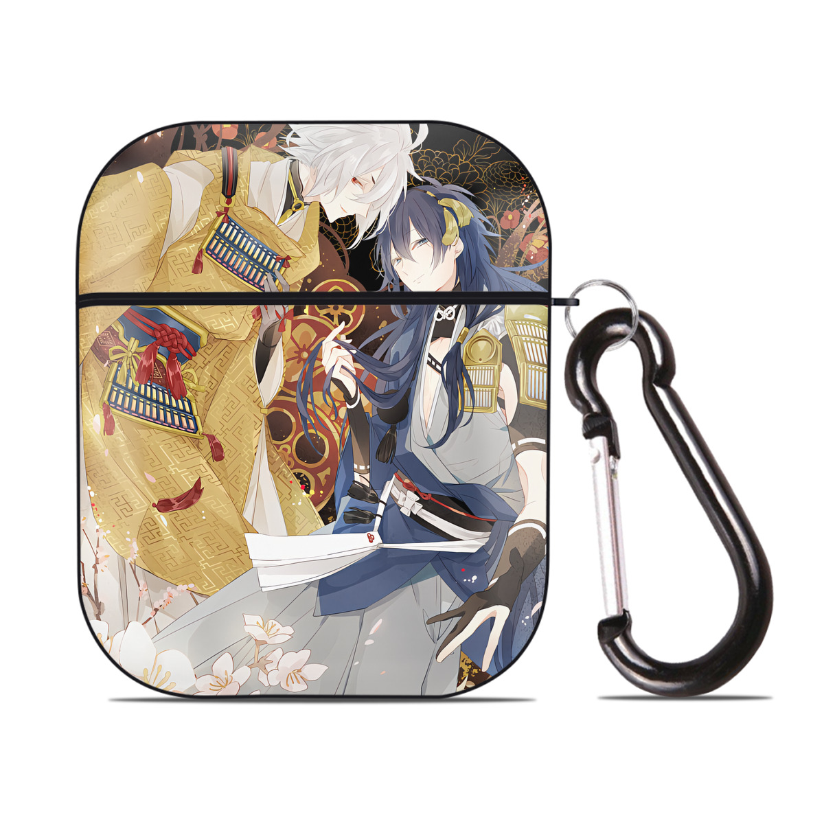 （画像用） 刀剣乱舞 Touken Ranbu AirPods 第2世代保護ケース ハードシェル ブラック 耐衝撃・防指紋・カラビナ付き
