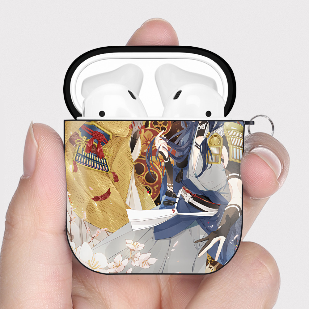 （画像用） 刀剣乱舞 Touken Ranbu AirPods 第2世代保護ケース ハードシェル ブラック 耐衝撃・防指紋・カラビナ付き