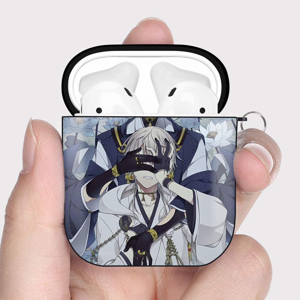 （画像用） 刀剣乱舞 Touken Ranbu AirPods 第2世代保護ケース ハードシェル ブラック 耐衝撃・防指紋・カラビナ付き