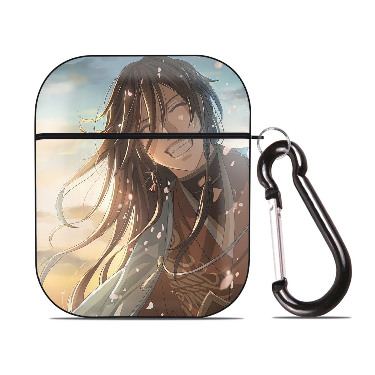 （画像用） 刀剣乱舞 Touken Ranbu AirPods 第2世代保護ケース ハードシェル ブラック 耐衝撃・防指紋・カラビナ付き