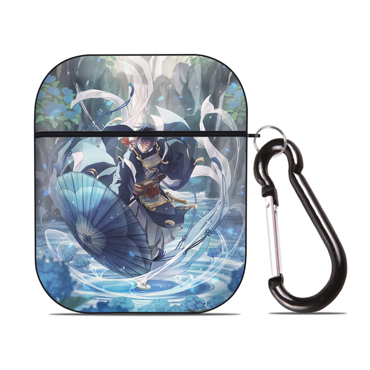 （画像用） 刀剣乱舞 Touken Ranbu AirPods 第2世代保護ケース ハードシェル ブラック 耐衝撃・防指紋・カラビナ付き