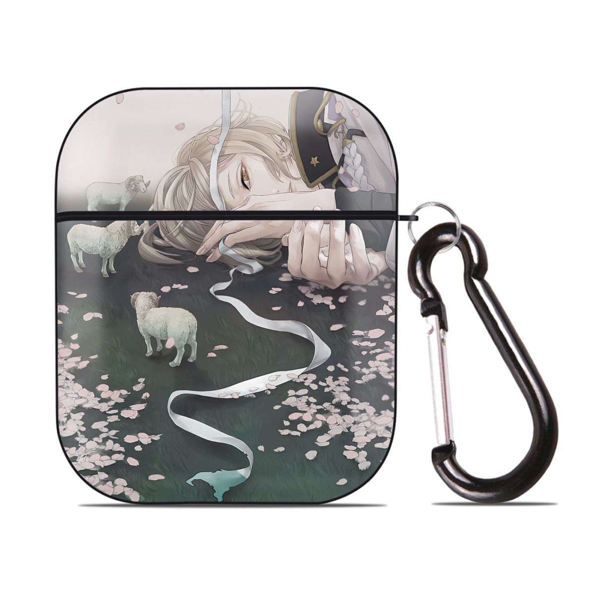 （画像用） 刀剣乱舞 Touken Ranbu AirPods 第2世代保護ケース ハードシェル ブラック 耐衝撃・防指紋・カラビナ付き