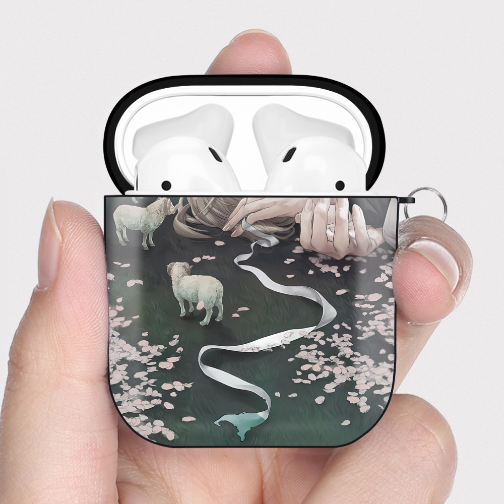 （画像用） 刀剣乱舞 Touken Ranbu AirPods 第2世代保護ケース ハードシェル ブラック 耐衝撃・防指紋・カラビナ付き